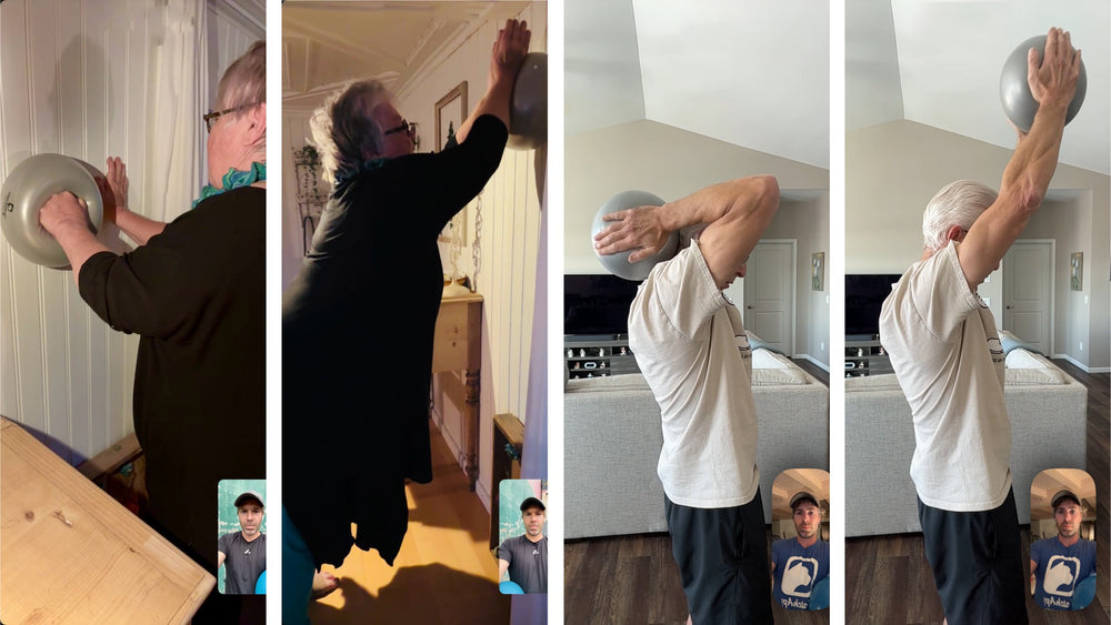 Training with the Logic ball, guided by the Parkinson's protocol in the app