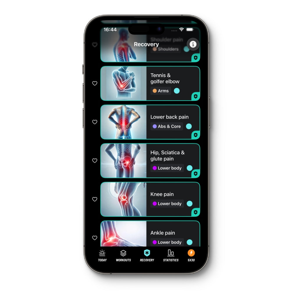 A low-load recovery session in the Logic Workout app